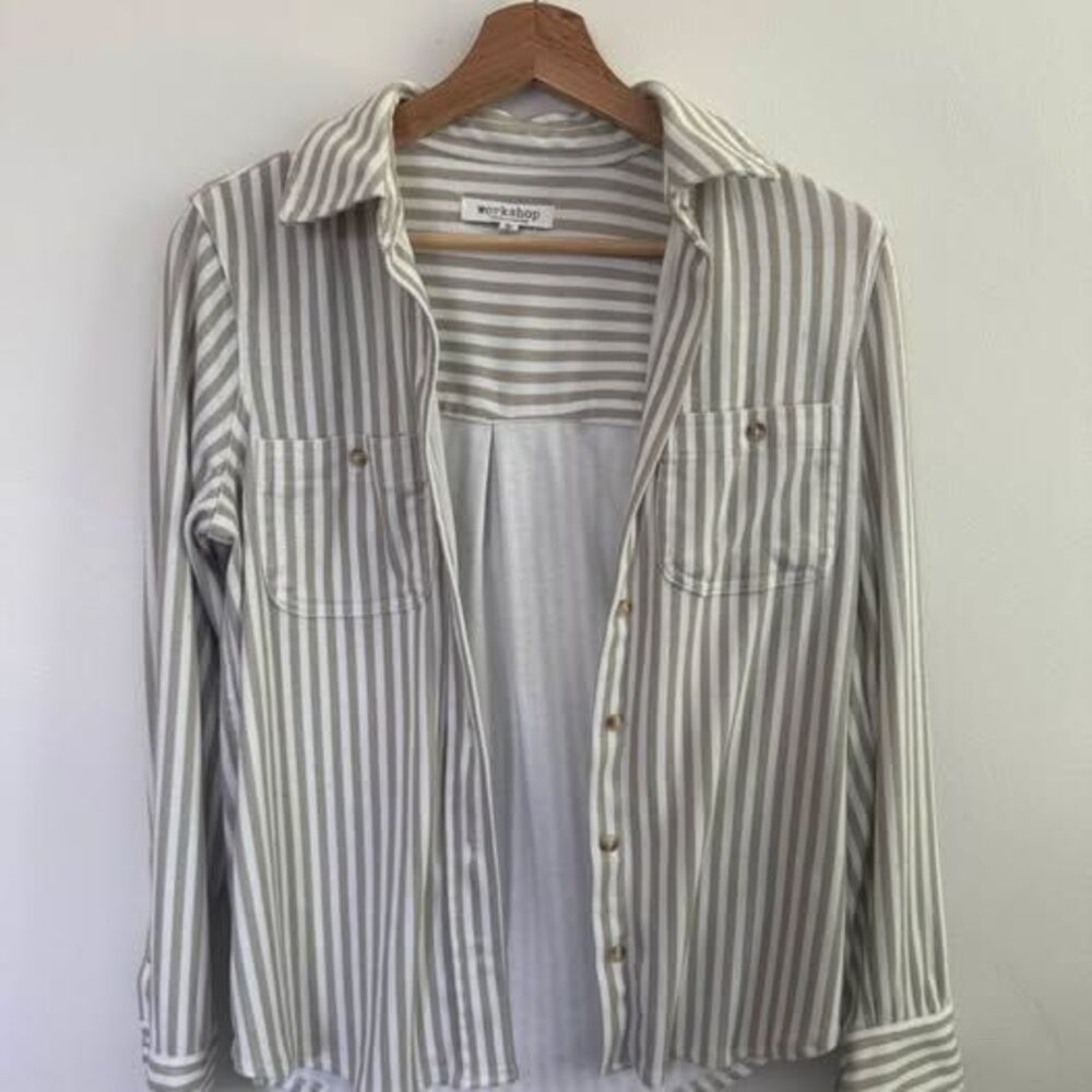 Workshop Republic Striped Button-Down Shirt - Size XS